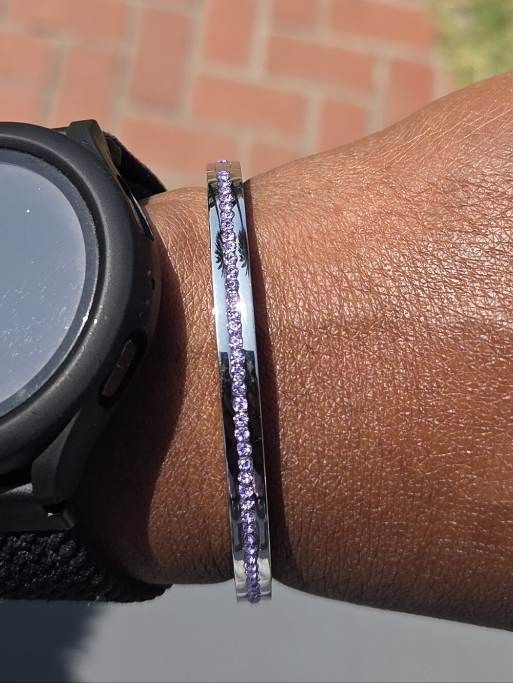 Kate Spade Silver and Lilac Bangle